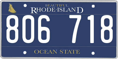 RI license plate 806718