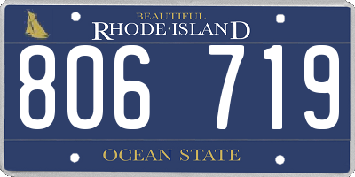 RI license plate 806719