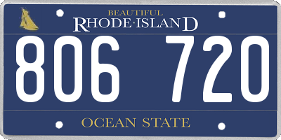 RI license plate 806720