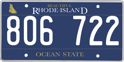 RI license plate 806722