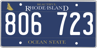 RI license plate 806723