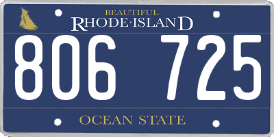 RI license plate 806725