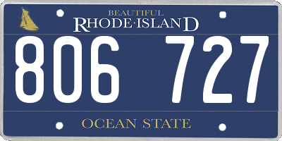 RI license plate 806727