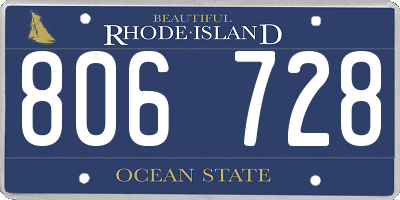 RI license plate 806728
