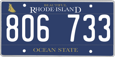 RI license plate 806733