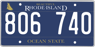 RI license plate 806740