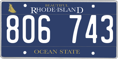 RI license plate 806743