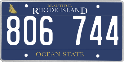 RI license plate 806744