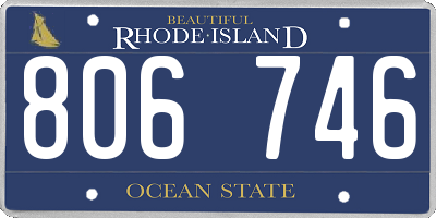 RI license plate 806746