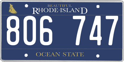 RI license plate 806747