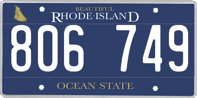 RI license plate 806749