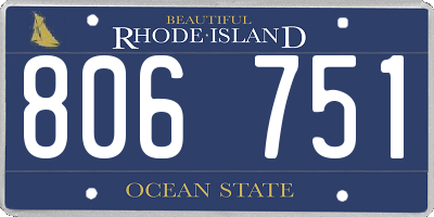 RI license plate 806751