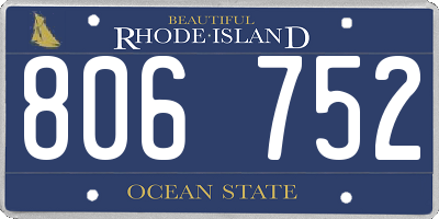 RI license plate 806752