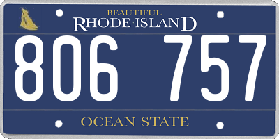 RI license plate 806757