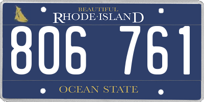 RI license plate 806761