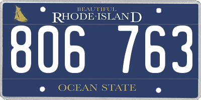 RI license plate 806763
