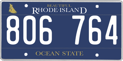 RI license plate 806764
