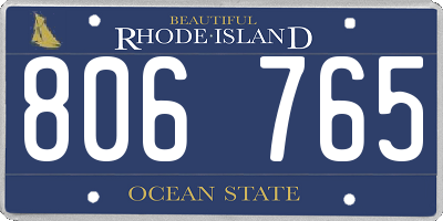 RI license plate 806765