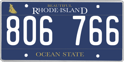 RI license plate 806766
