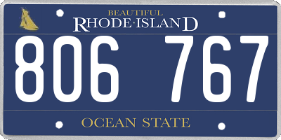 RI license plate 806767