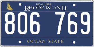 RI license plate 806769