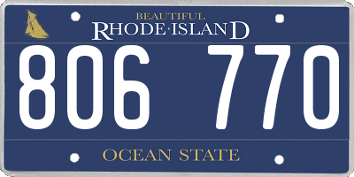 RI license plate 806770