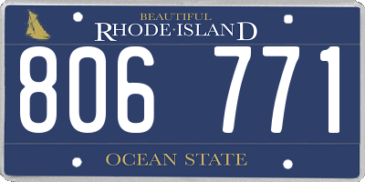 RI license plate 806771