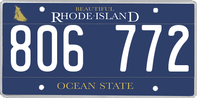 RI license plate 806772