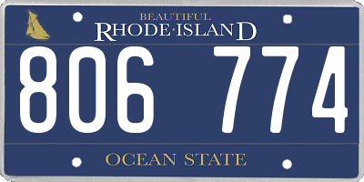 RI license plate 806774