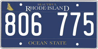 RI license plate 806775