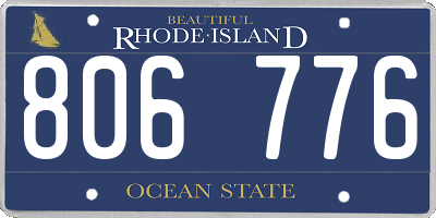 RI license plate 806776
