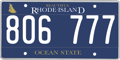 RI license plate 806777