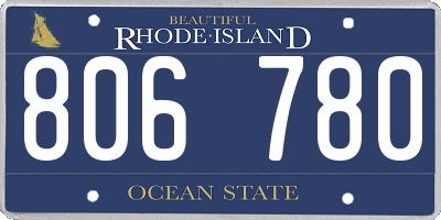 RI license plate 806780