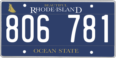 RI license plate 806781