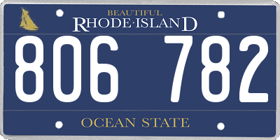 RI license plate 806782