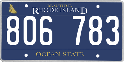 RI license plate 806783