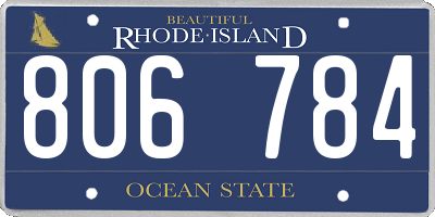 RI license plate 806784