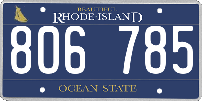 RI license plate 806785