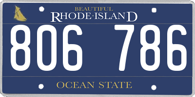 RI license plate 806786