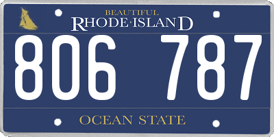 RI license plate 806787