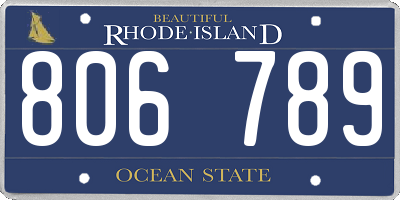 RI license plate 806789