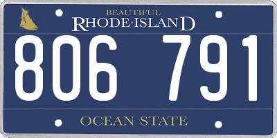 RI license plate 806791