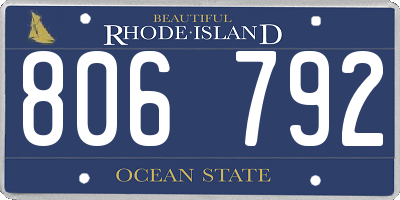 RI license plate 806792