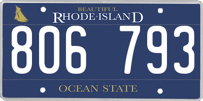 RI license plate 806793