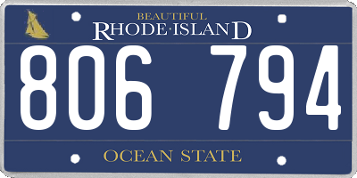 RI license plate 806794