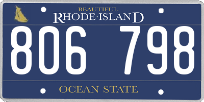 RI license plate 806798