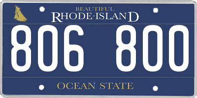 RI license plate 806800