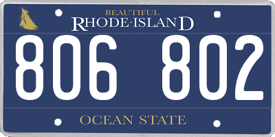 RI license plate 806802