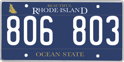 RI license plate 806803