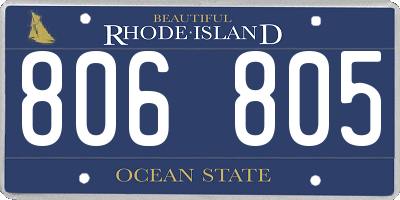 RI license plate 806805